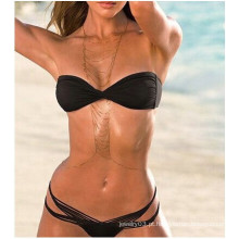 Mais recente estilo sexy bikini praia arnês sexy corpo cadeia colar